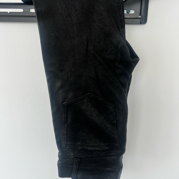 J Brand Super Skinny Stretch Leather Zip Leggings Pants Black Plum Size 28 - Picture 6 of 7